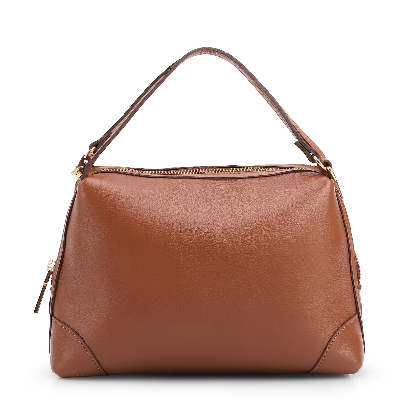 Bolsa Transversal Pequena Alt/Couro Marrom Claro Tramado