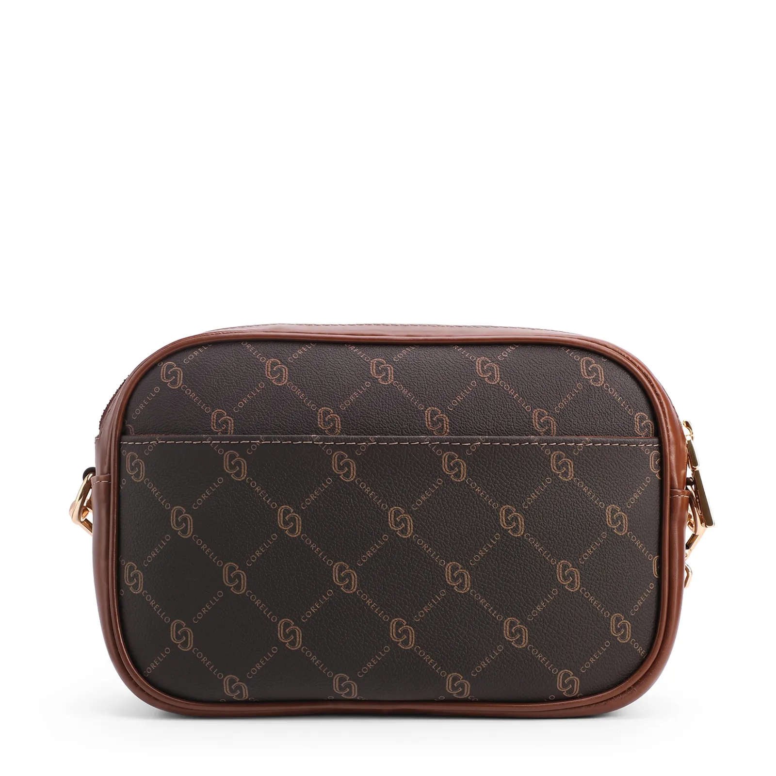 Bolsa Transversal Pequena Alt/Couro Marrom Monograma Corrente
