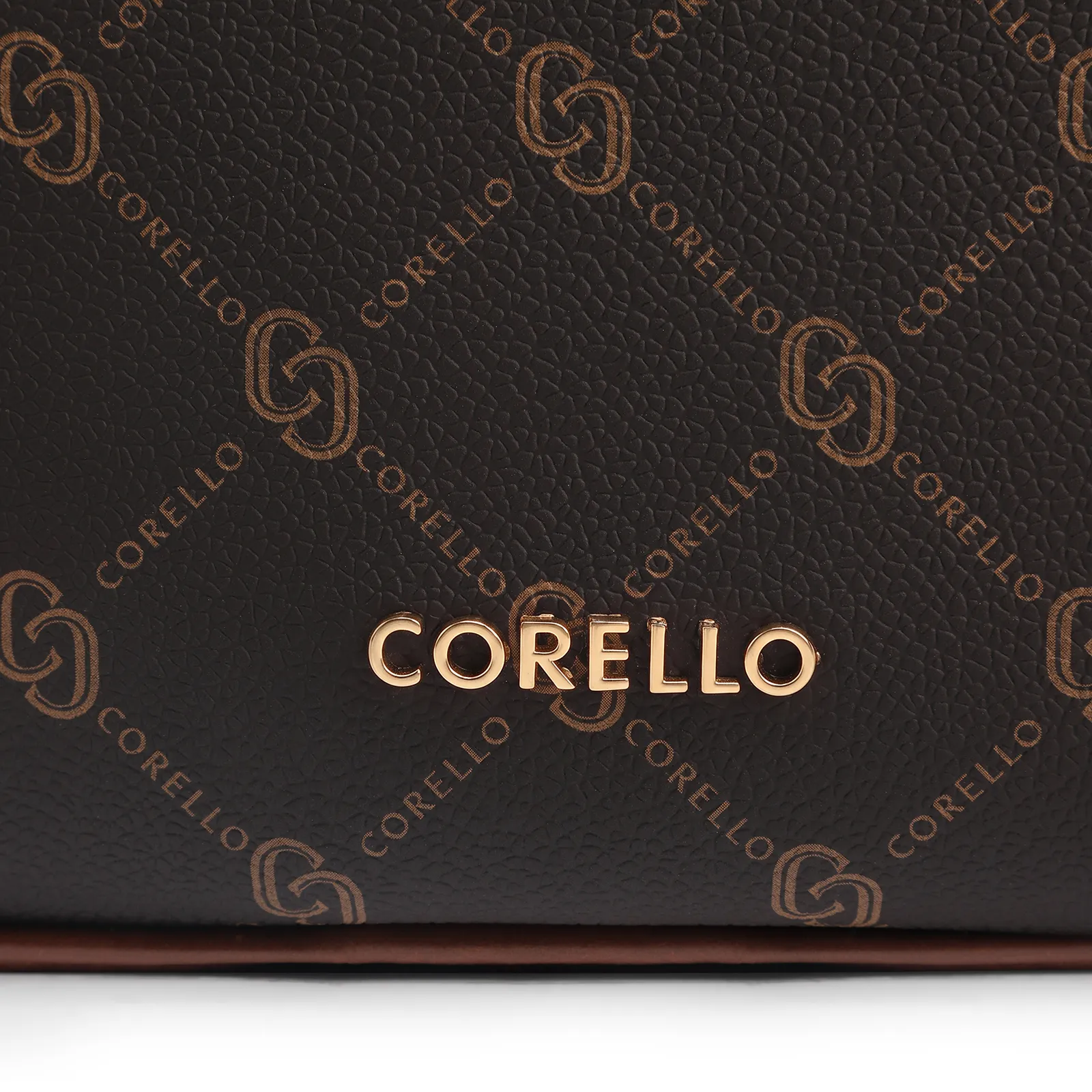 Bolsa Transversal Pequena Alt/Couro Marrom Monograma Corrente