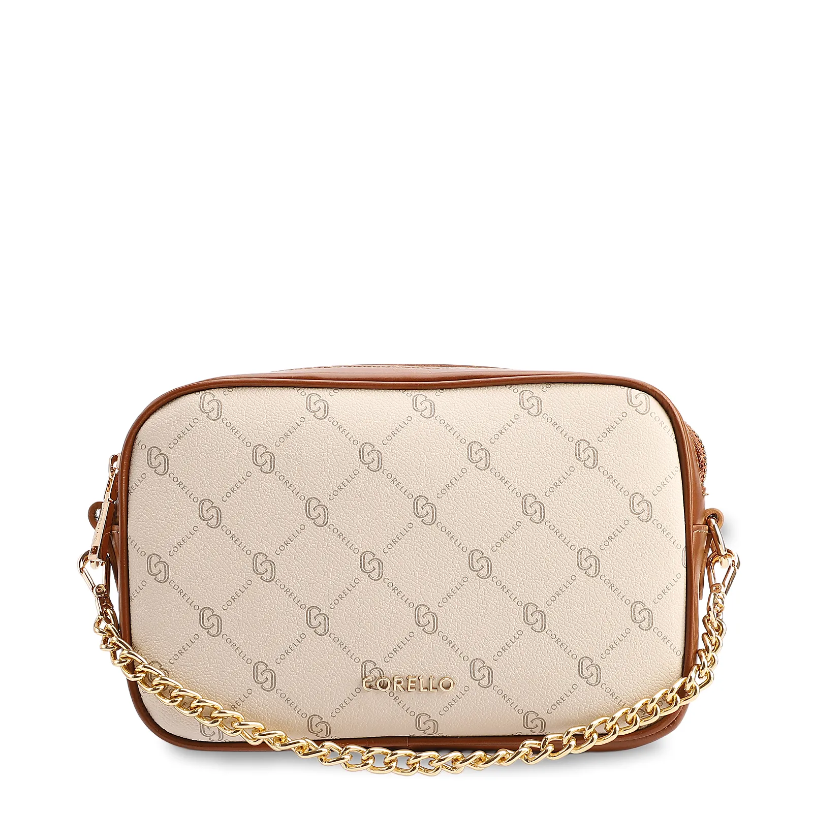 Bolsa Transversal Pequena Alt/Couro Off White Monograma Corrente