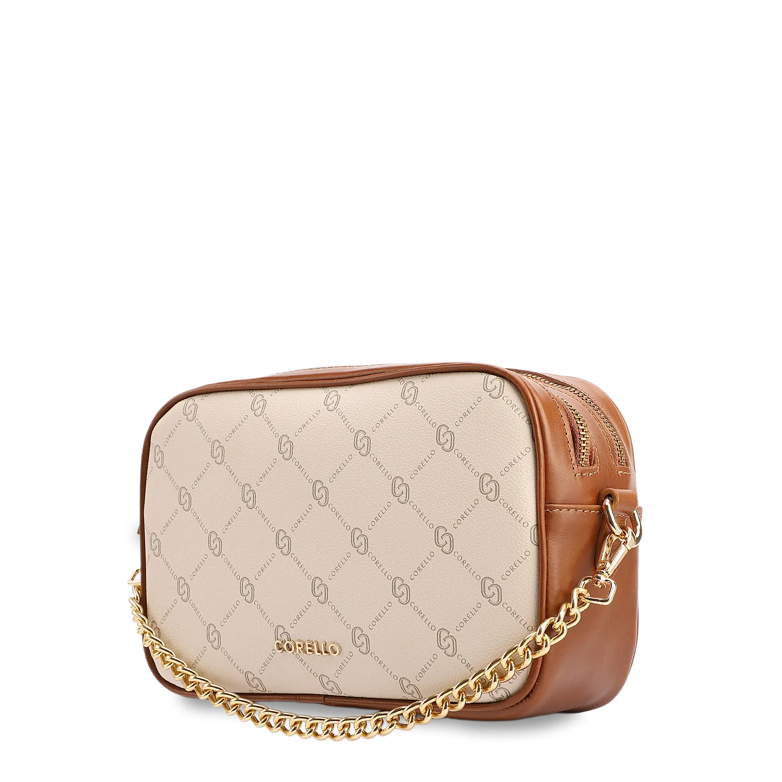 Bolsa Transversal Pequena Alt/Couro Off White Monograma Corrente