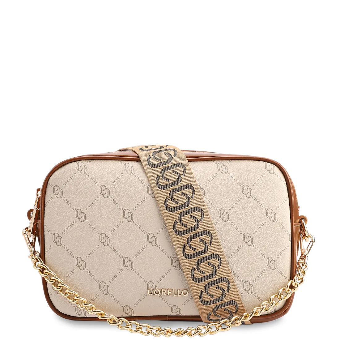 Bolsa Transversal Pequena Alt/Couro Off White Monograma Corrente