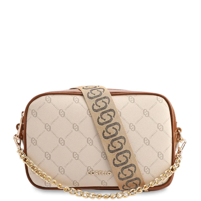 Bolsa Transversal Pequena Alt/Couro Off White Monograma Corrente
