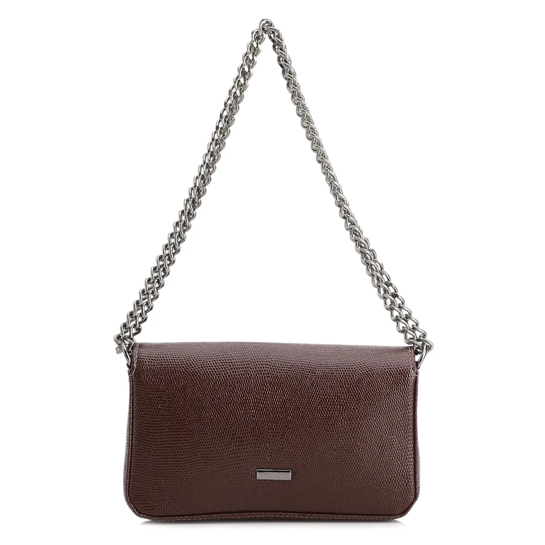  Bolsa Transversal Pequena Alt Lezard Marrom Corrente - foto 3