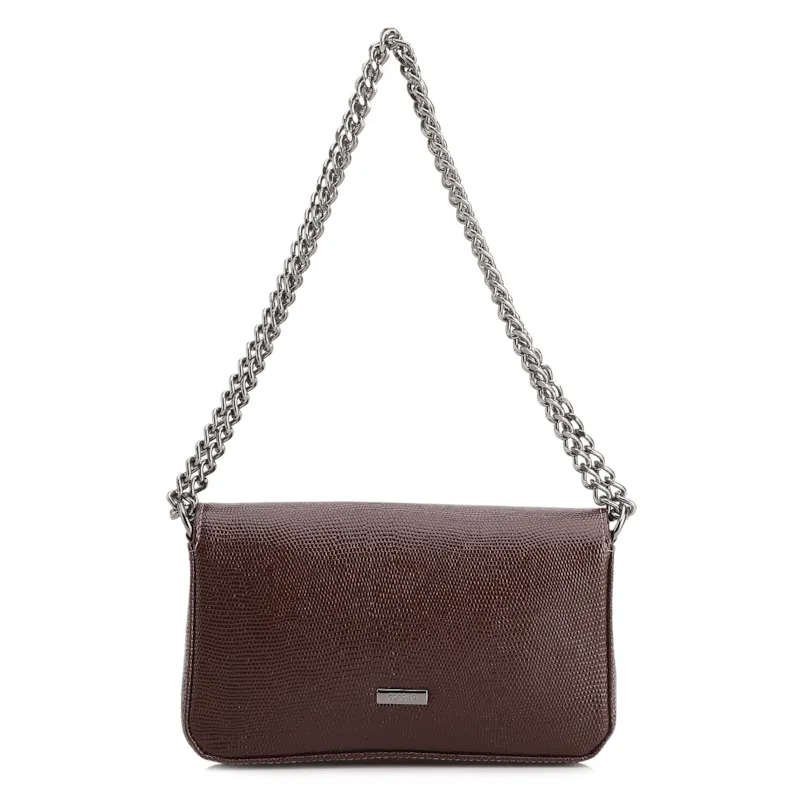  Bolsa Transversal Pequena Alt Lezard Marrom Corrente - foto 3