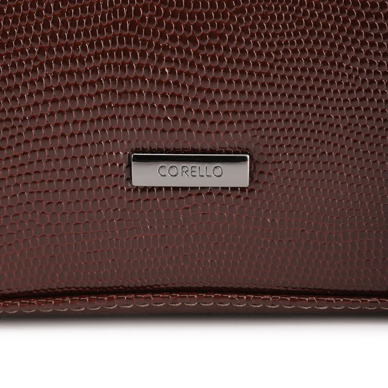  Bolsa Transversal Pequena Alt Lezard Marrom Corrente - foto 5