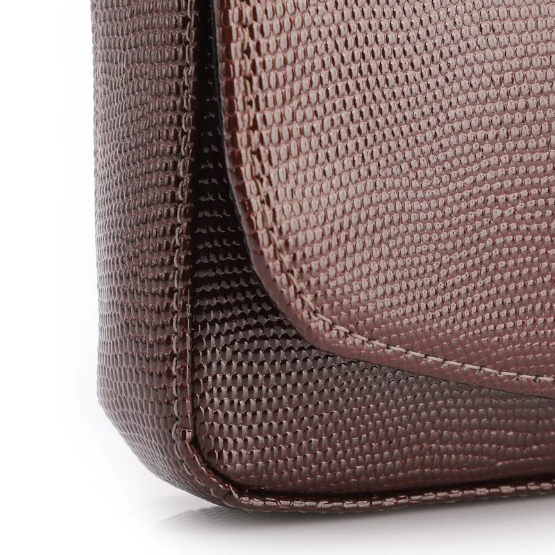 Bolsa Transversal Pequena Alt Lezard Marrom Corrente - foto 6