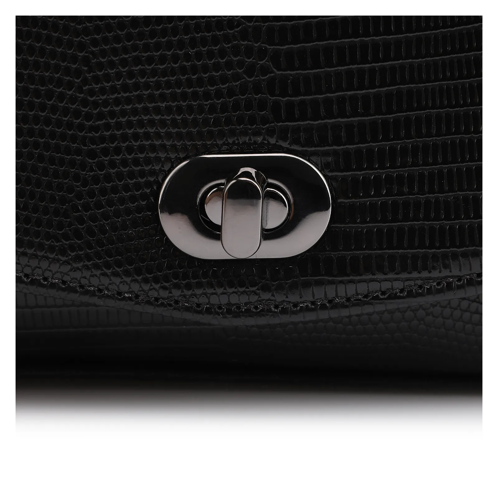 Bolsa Transversal Pequena Alt Lezard Preto Corrente