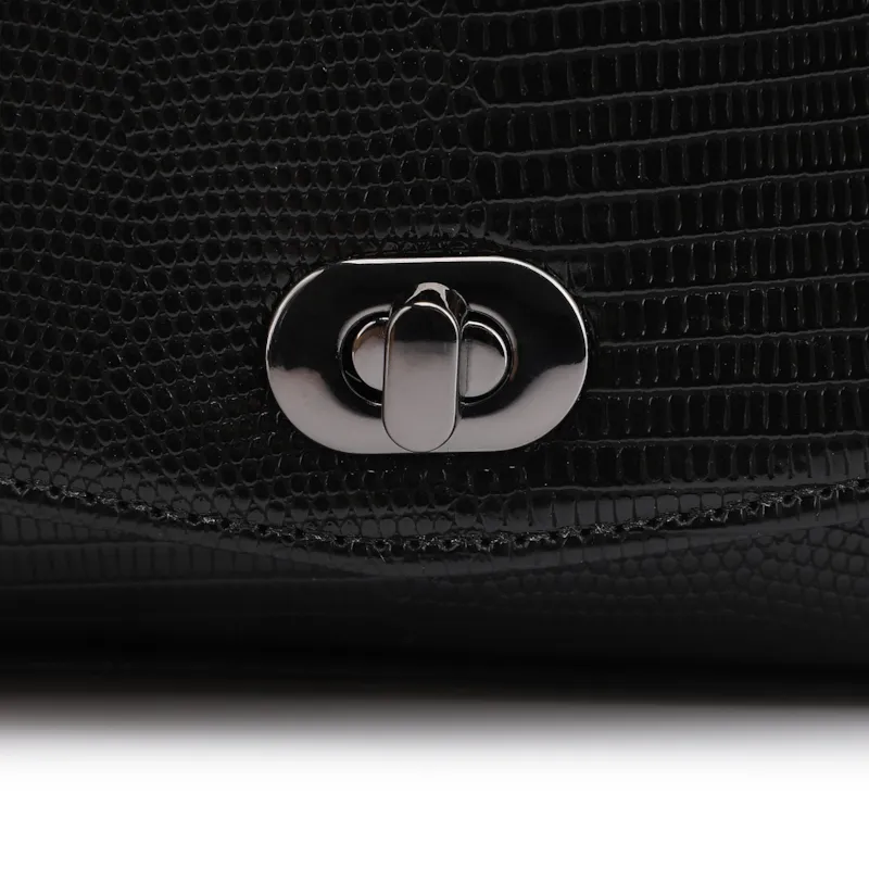 Bolsa Transversal Pequena Alt Lezard Preto Corrente - foto 6