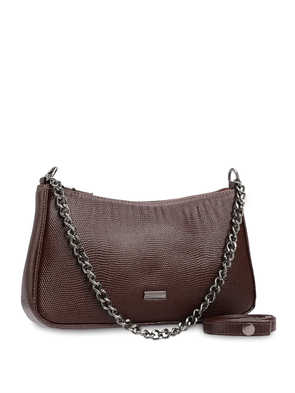 Bolsa Transversal Pequena Alt Lezart Marrom Corrente Frontal - imagem 2