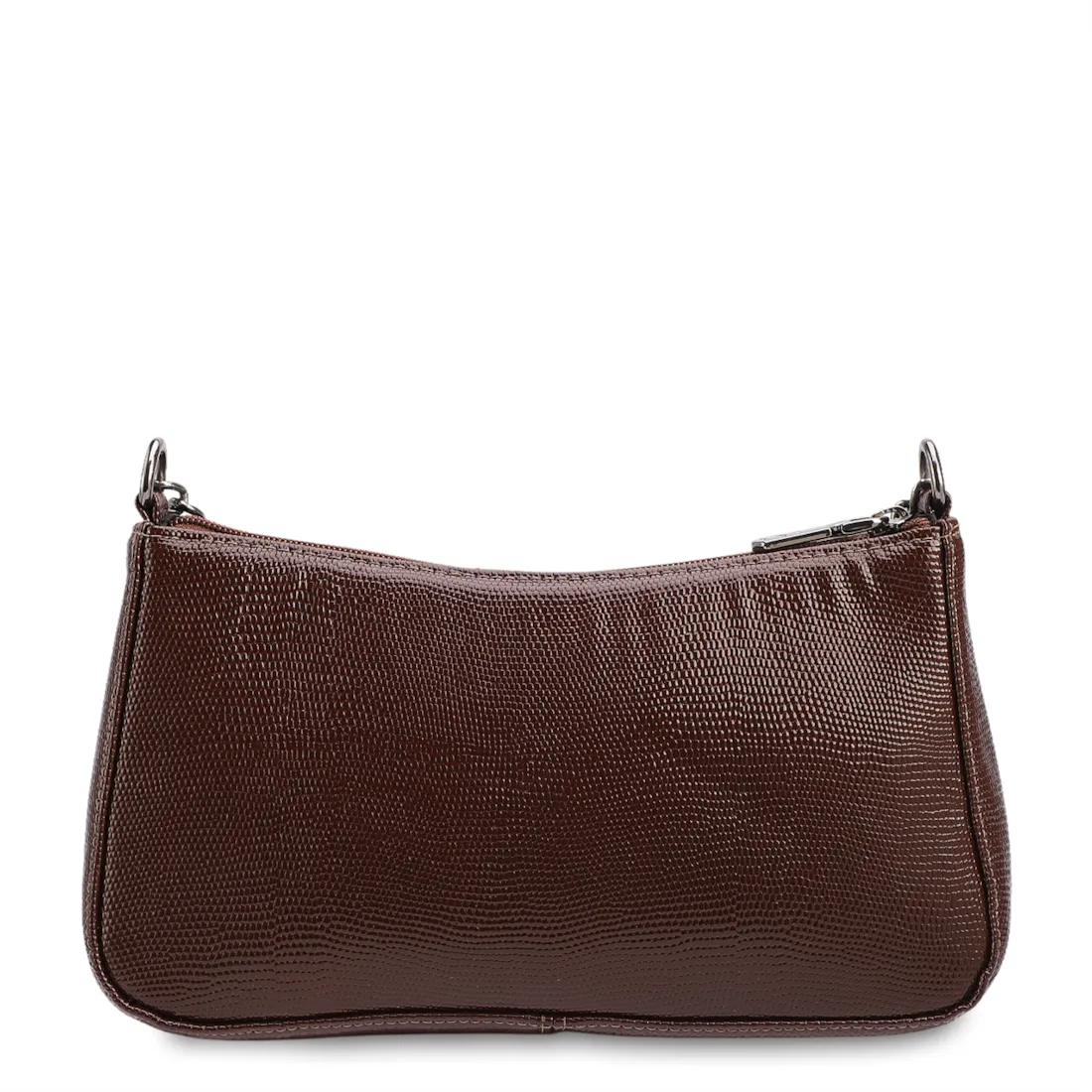 Bolsa Transversal Pequena Alt Lezart Marrom Corrente Frontal - foto 3