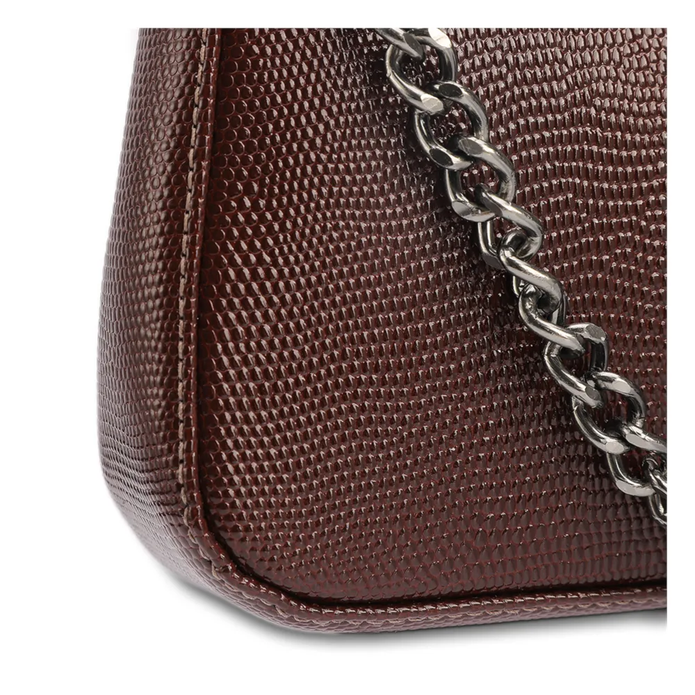 Bolsa Transversal Pequena Alt Lezart Marrom Corrente Frontal - imagem 7
