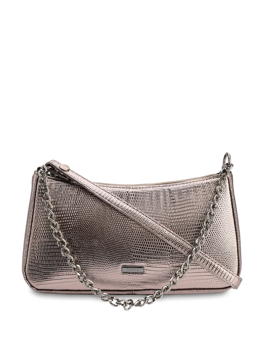 Bolsa Transversal Pequena Alt Lezart Prata Corrente Frontal
