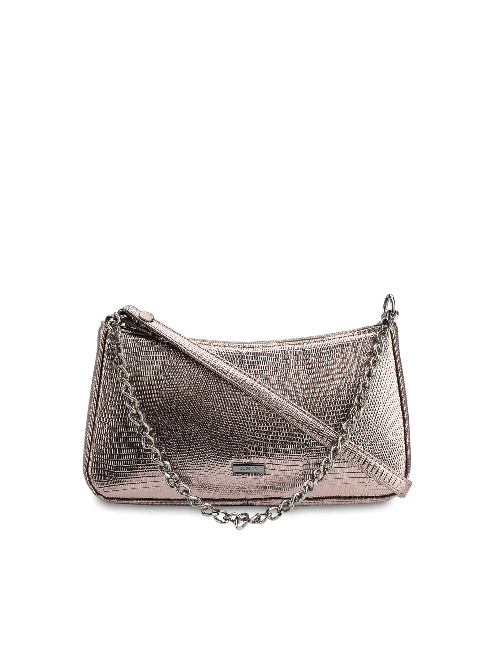 Bolsa Transversal Pequena Alt Lezart Prata Corrente Frontal