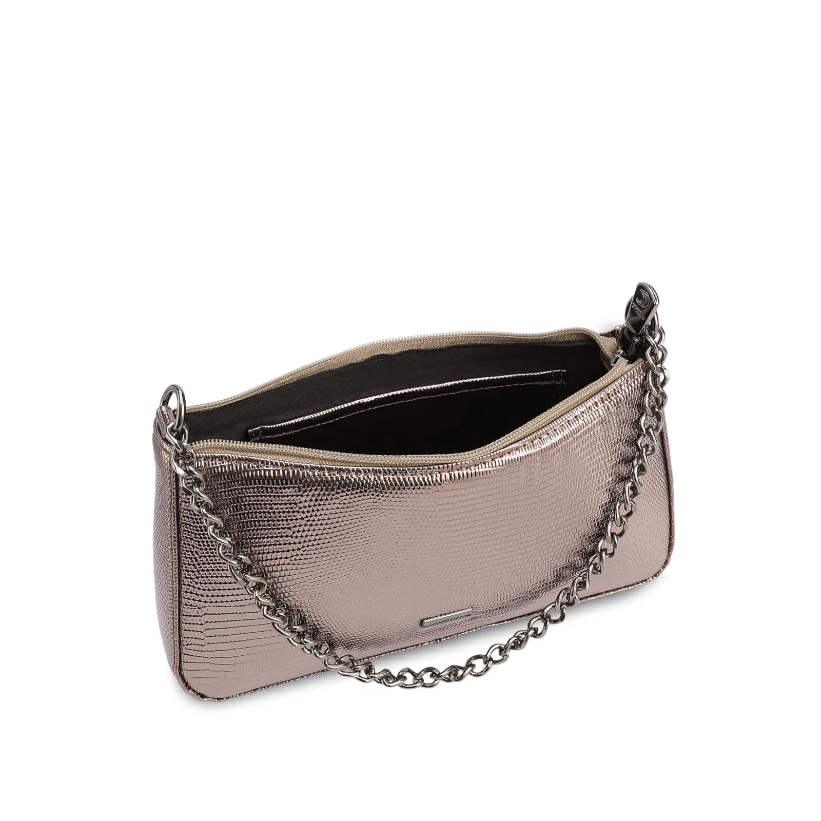 Bolsa Transversal Pequena Alt Lezart Prata Corrente Frontal
