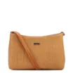Bolsa Transversal Pequena Alt Marrom Claro Textura Tramada - imagem 1