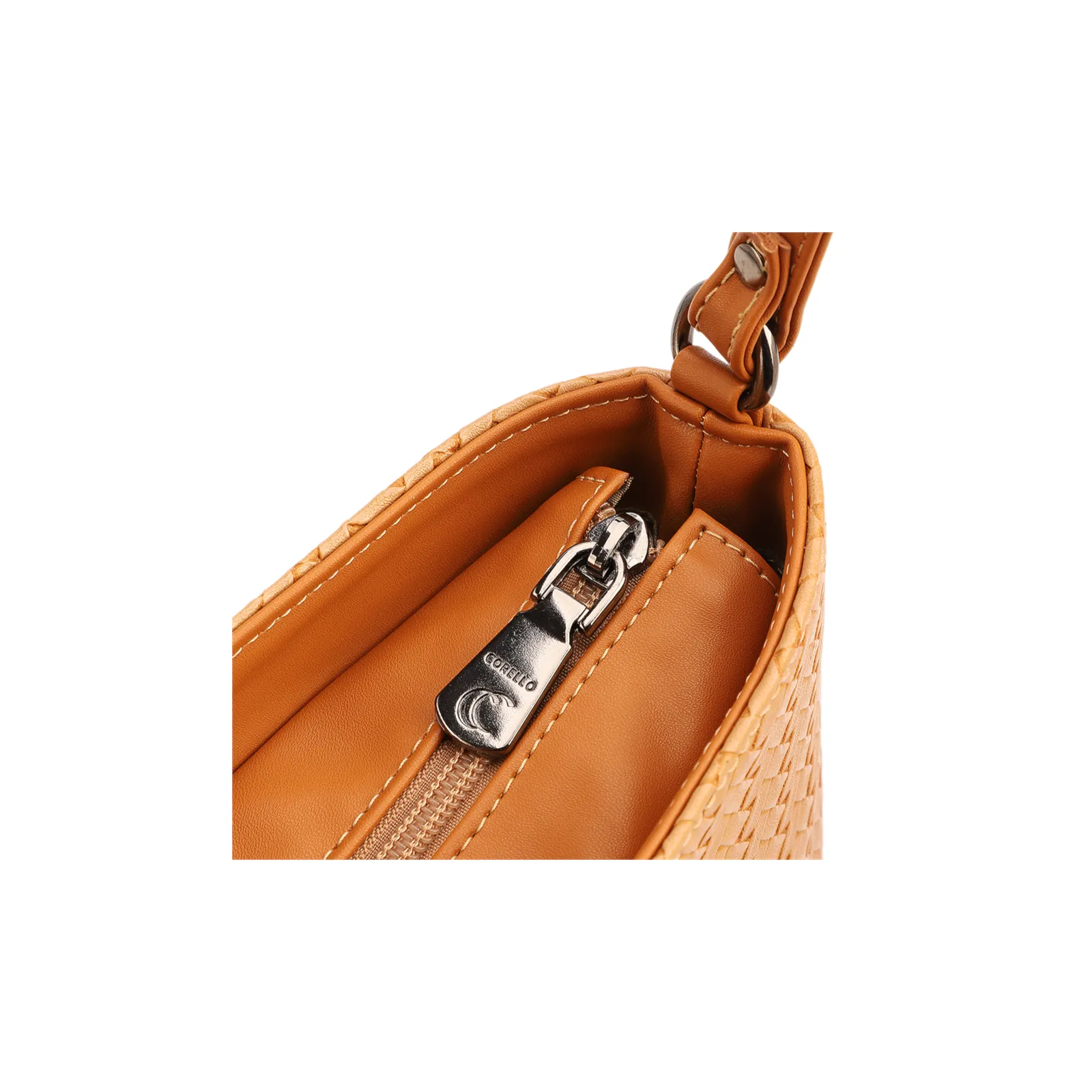 Bolsa Transversal Pequena Alt Marrom Claro Textura Tramada
