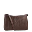 Bolsa Transversal Pequena Alt Marrom Escuro Textura Tramada - imagem 1