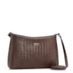 Bolsa Transversal Pequena Alt Marrom Escuro Textura Tramada - imagem 2