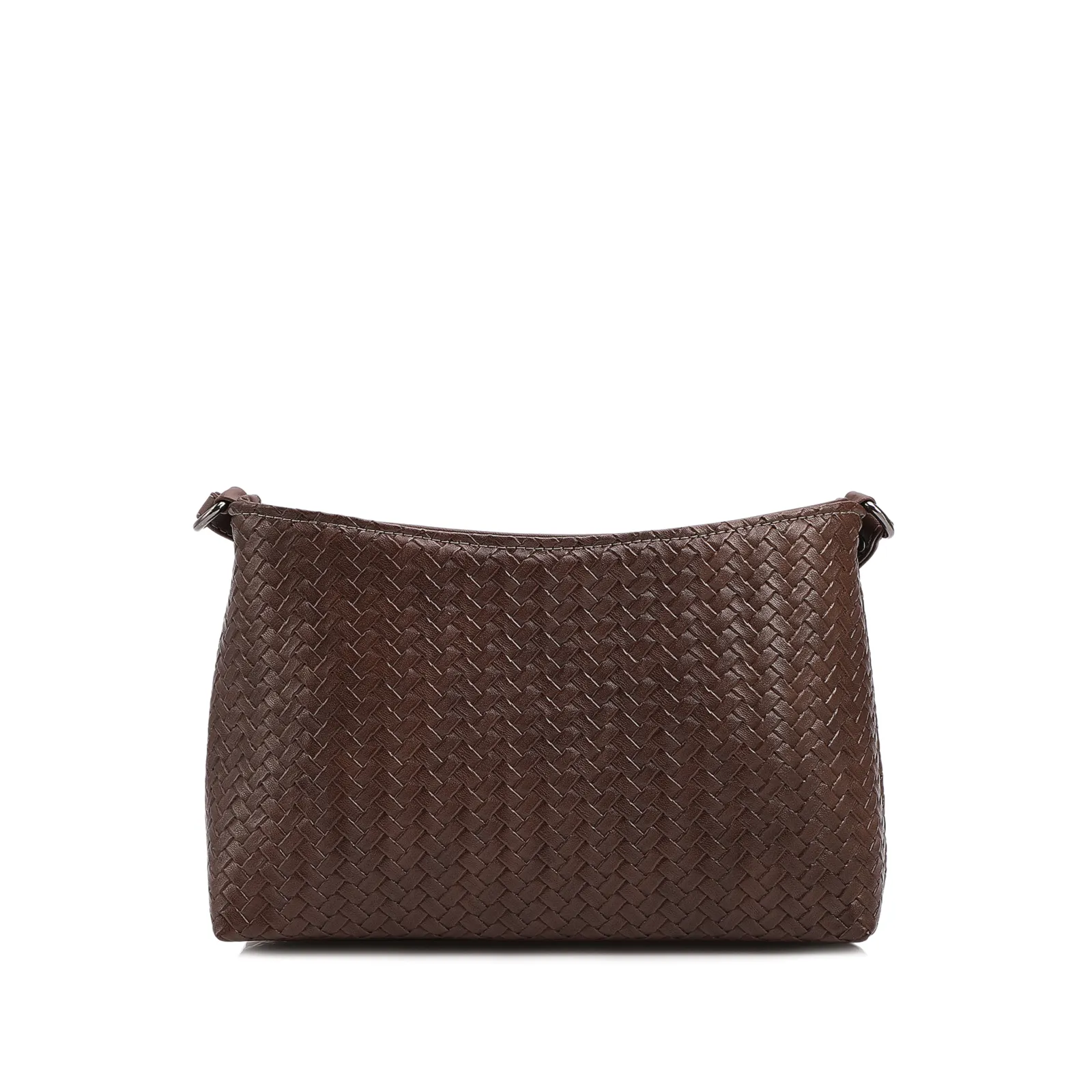 Bolsa Transversal Pequena Alt Marrom Escuro Textura Tramada
