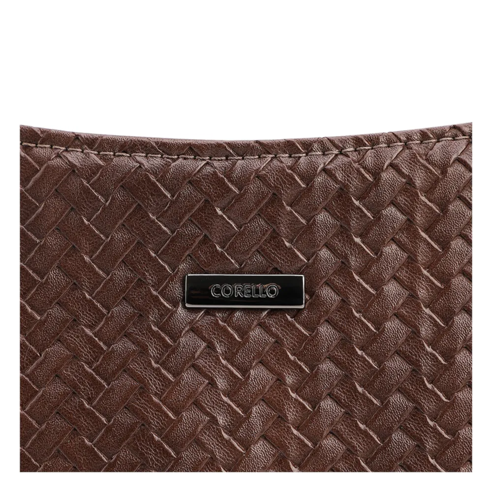 Bolsa Transversal Pequena Alt Marrom Escuro Textura Tramada - imagem 6