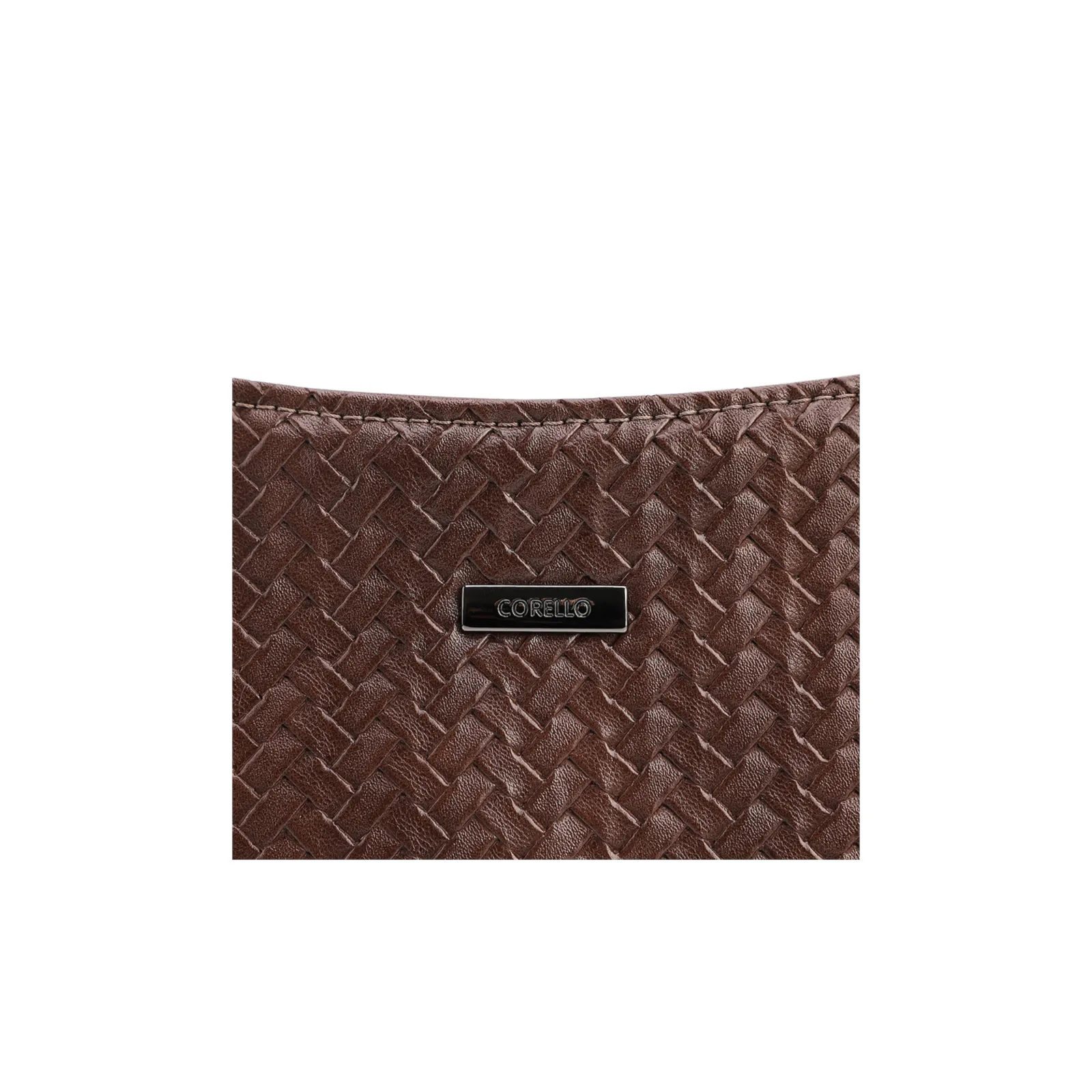 Bolsa Transversal Pequena Alt Marrom Escuro Textura Tramada