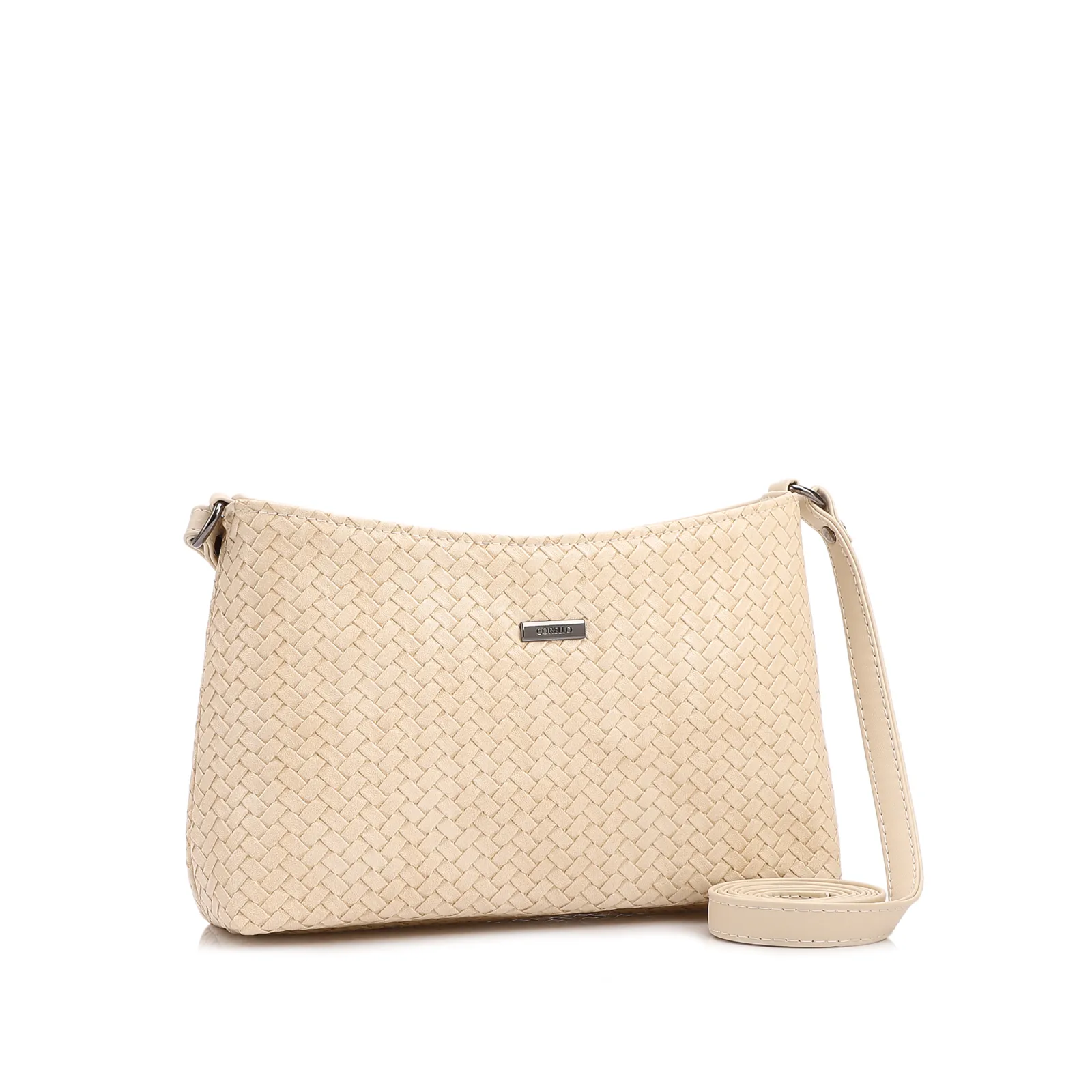 Bolsa Transversal Pequena Alt Off White Textura Tramada
