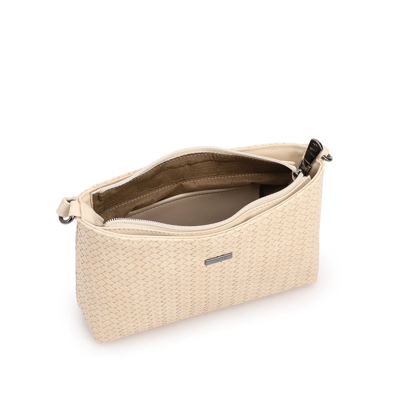 Bolsa Transversal Pequena Alt Off White Textura Tramada
