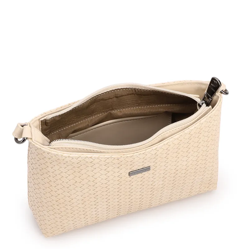 Bolsa Transversal Pequena Alt Off White Textura Tramada - foto 4