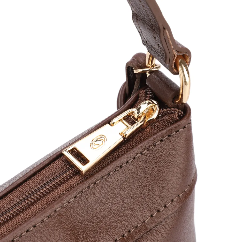 Bolsa Transversal Pequena Couro/Alt Marrom Tramado - imagem 5