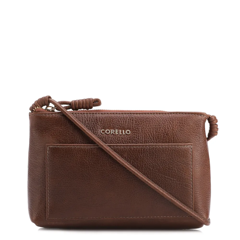 Bolsa Transversal Pequena Couro Antique Marrom Bolso Frontal