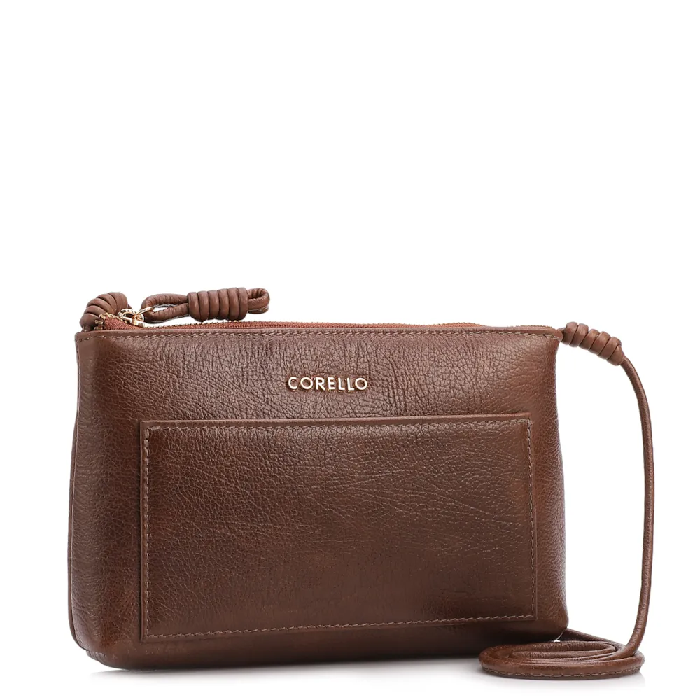 Bolsa Transversal Pequena Couro Antique Marrom Bolso Frontal - imagem 2