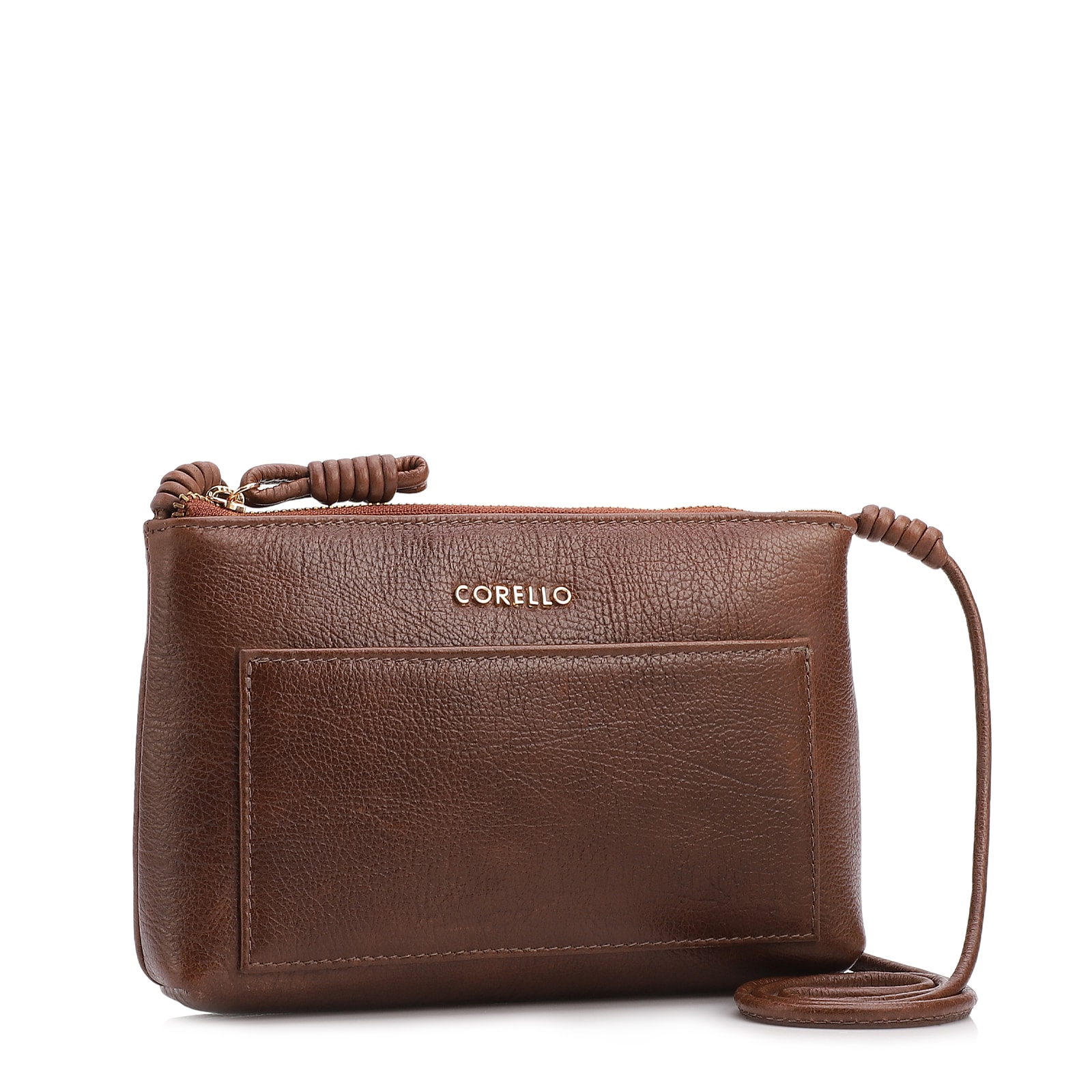 Bolsa Transversal Pequena Couro Antique Marrom Bolso Frontal