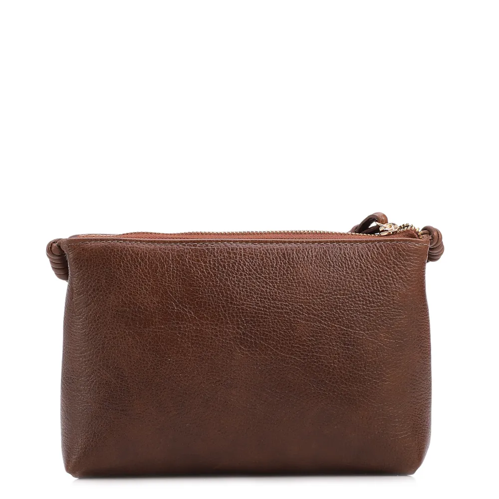 Bolsa Transversal Pequena Couro Antique Marrom Bolso Frontal - imagem 3