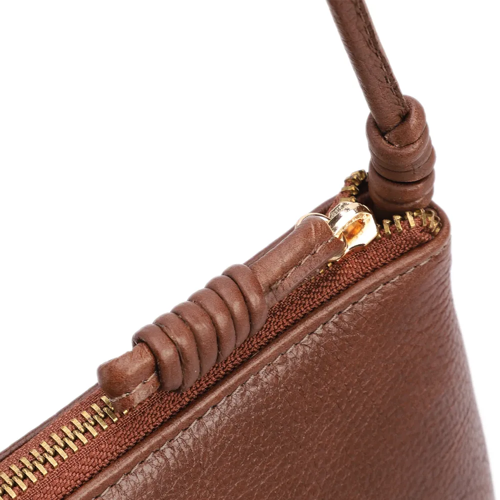 Bolsa Transversal Pequena Couro Antique Marrom Bolso Frontal - imagem 5