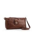 Bolsa Transversal Pequena Couro Antique Marrom Bolso Frontal Botão - imagem 2