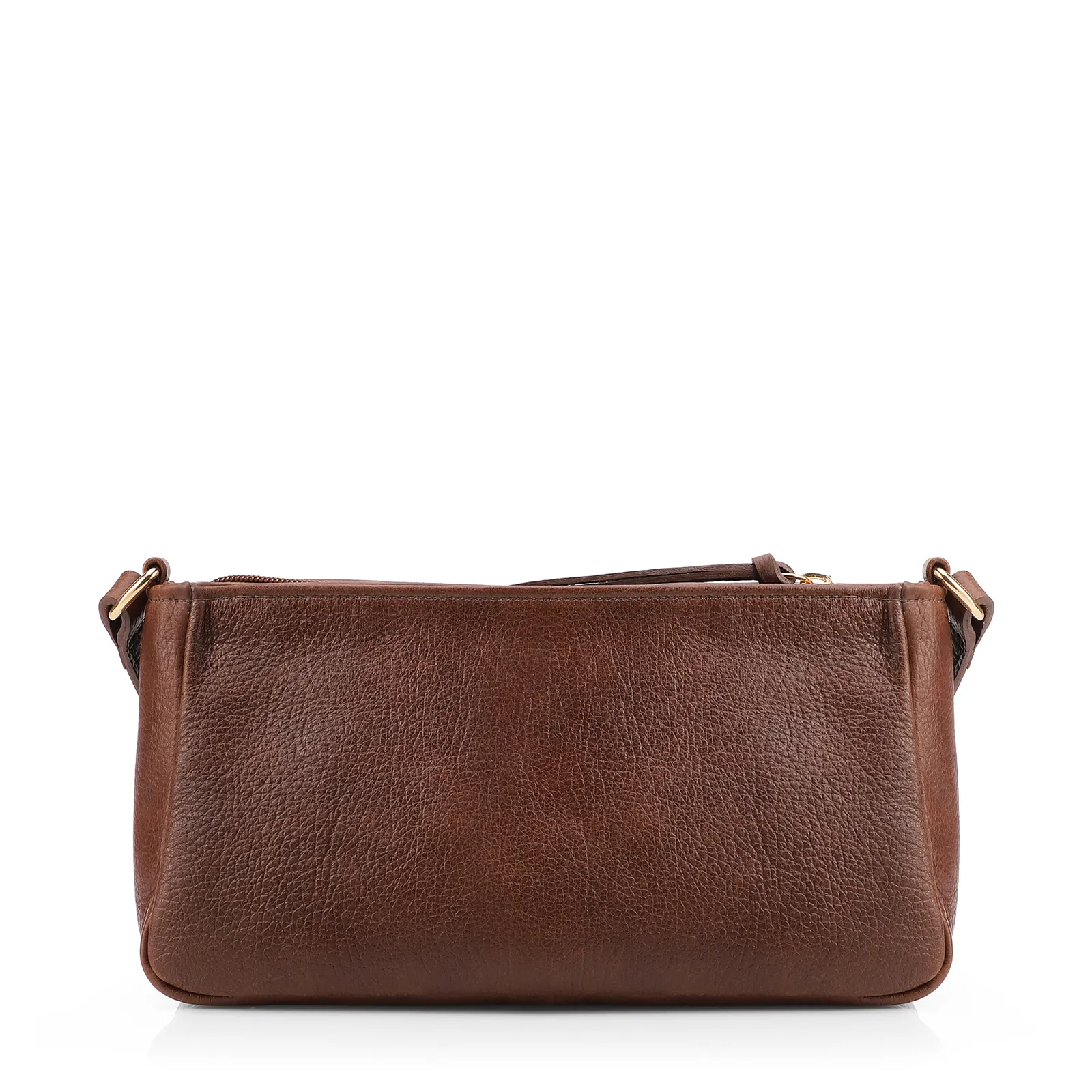 Bolsa Transversal Pequena Couro Antique Marrom Bolso Frontal Botão