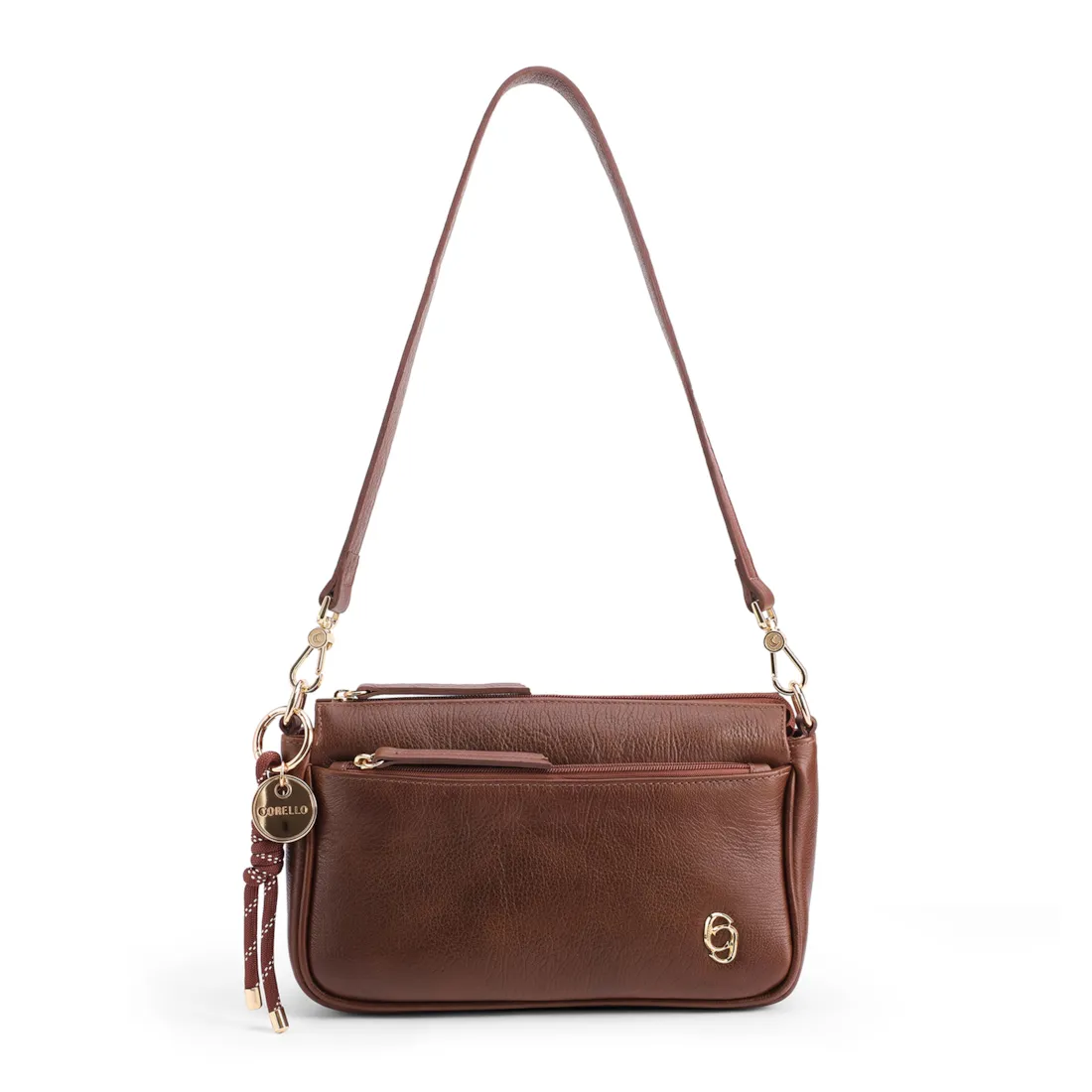 Bolsa Transversal Pequena Couro Antique Marrom Bolso Zíper