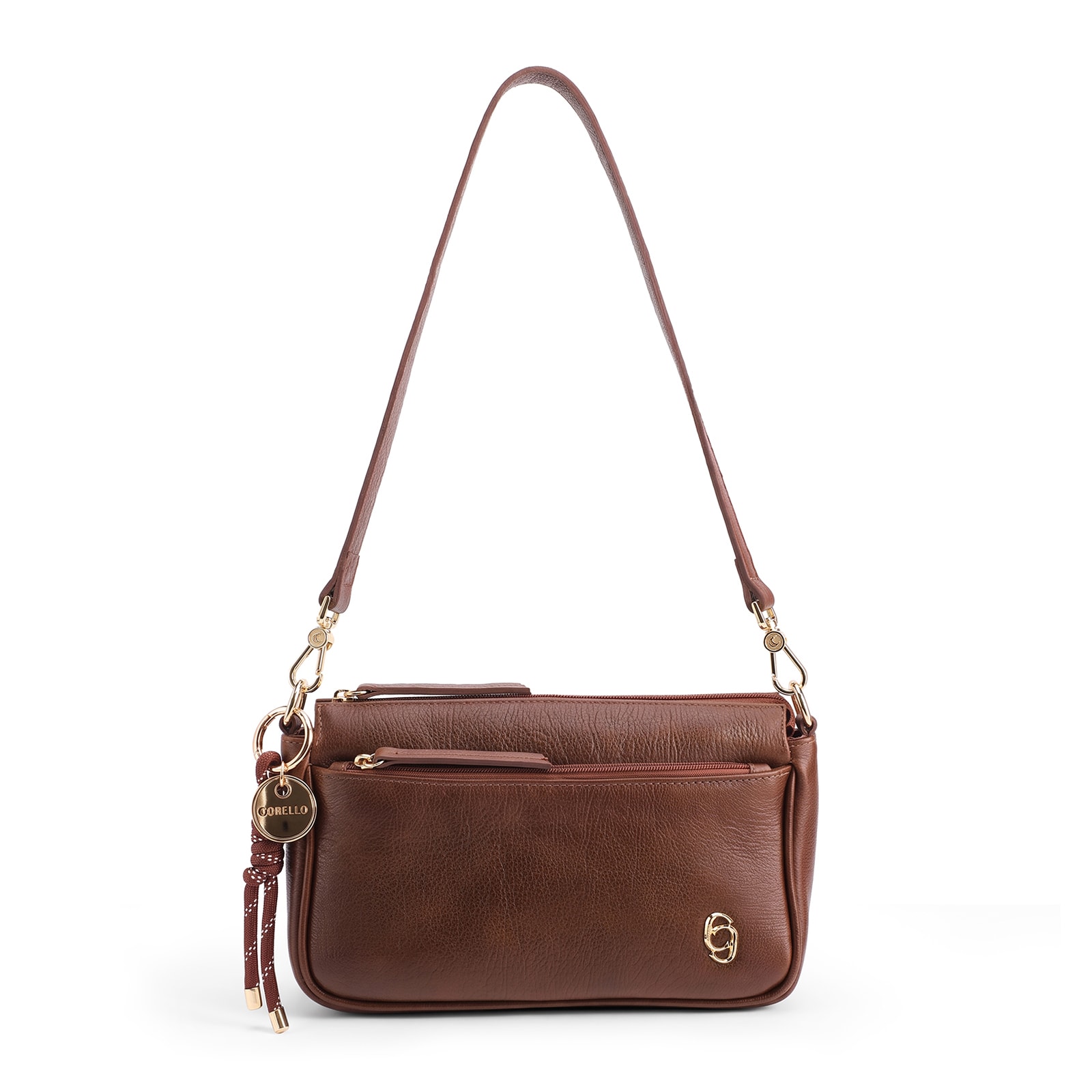 Bolsa Transversal Pequena Couro Antique Marrom Bolso Zíper