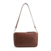 Bolsa Transversal Pequena Couro Antique Marrom Bolso Zíper - imagem 3