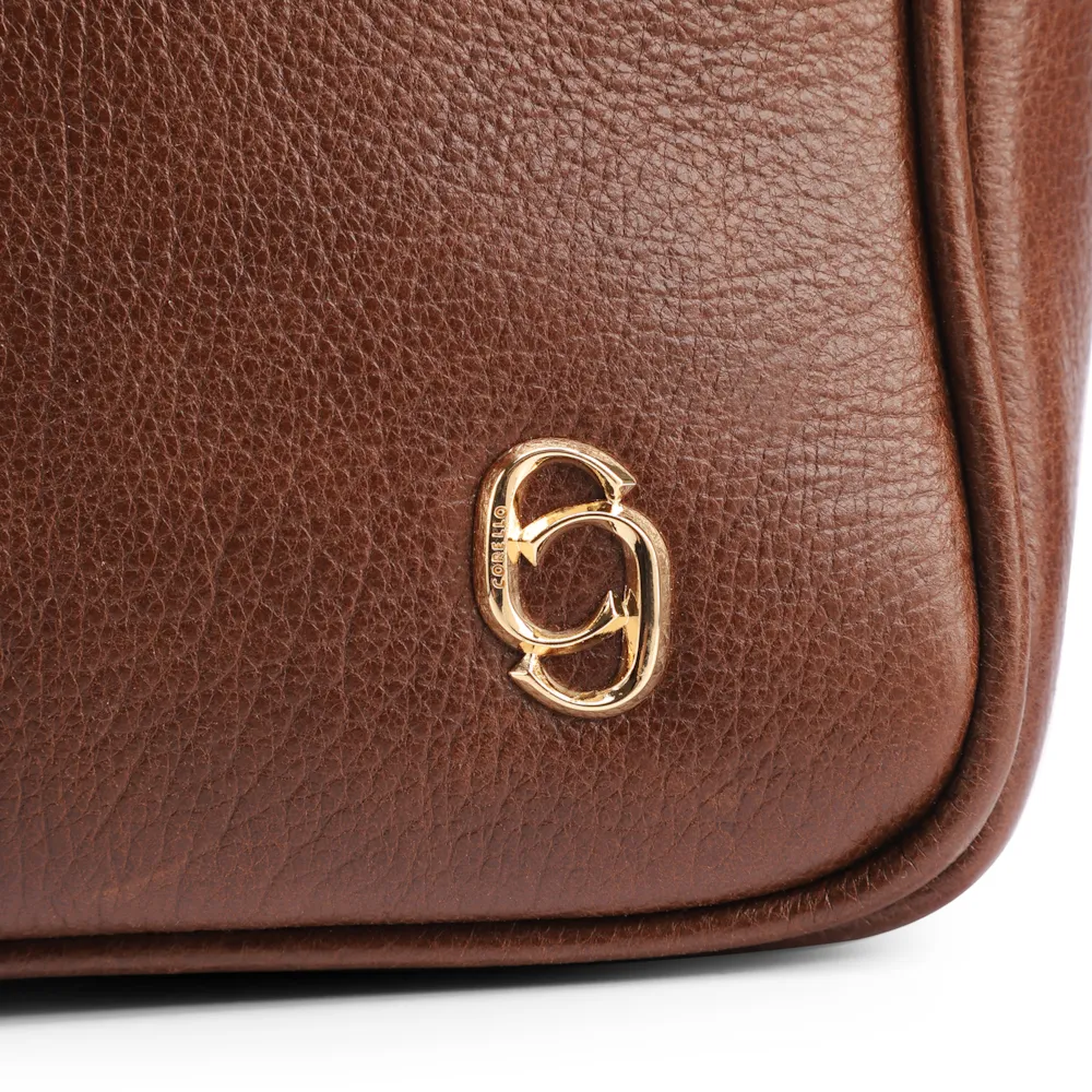 Bolsa Transversal Pequena Couro Antique Marrom Bolso Zíper - imagem 5
