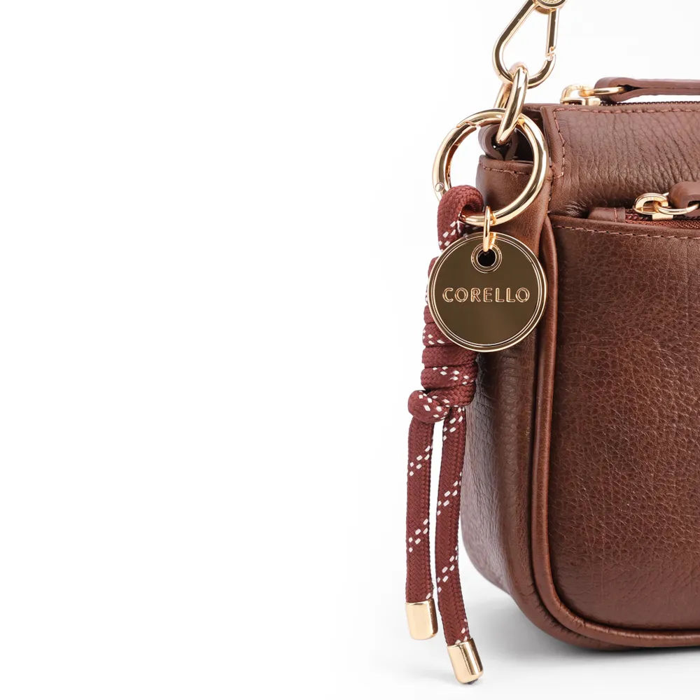 Bolsa Transversal Pequena Couro Antique Marrom Bolso Zíper - imagem 7