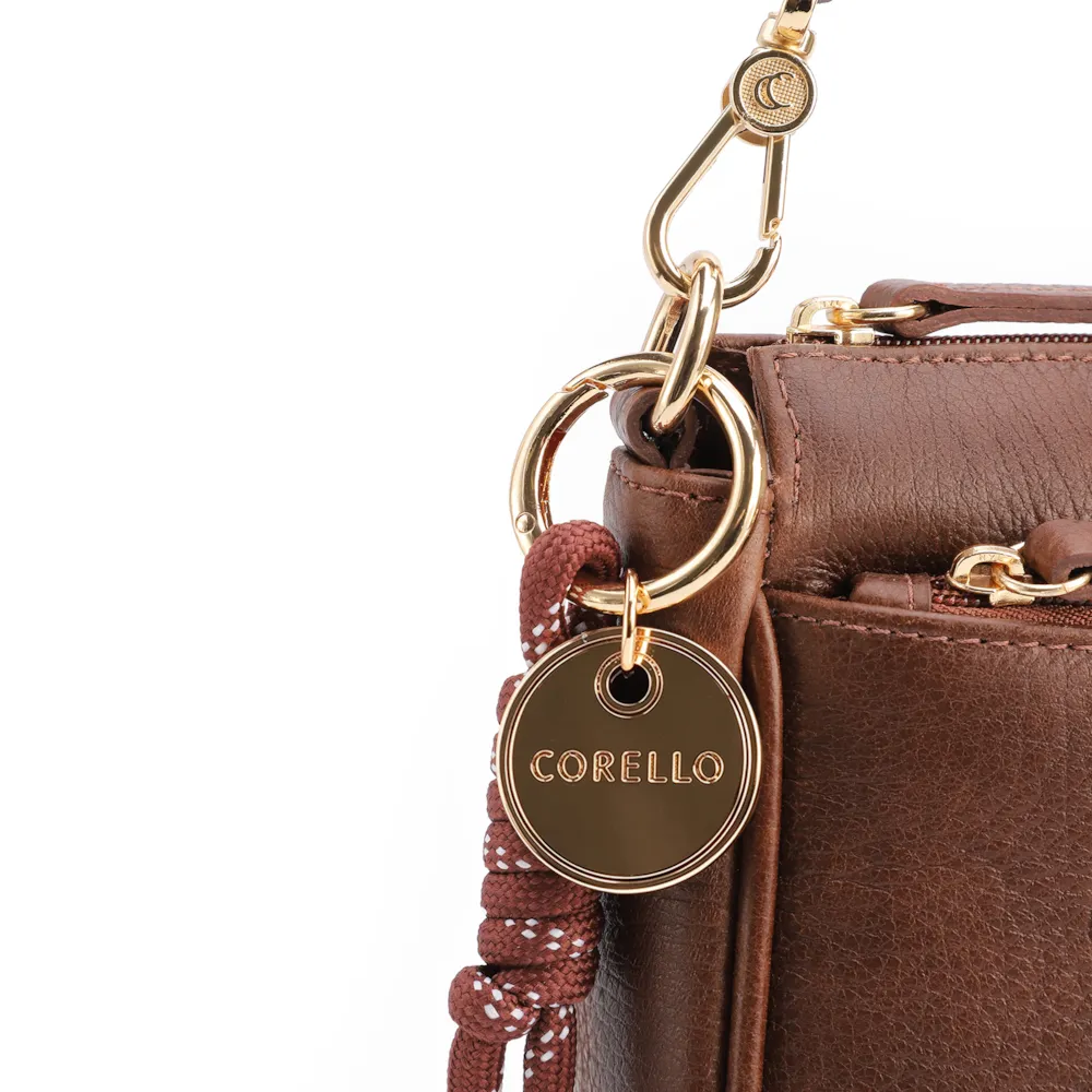 Bolsa Transversal Pequena Couro Antique Marrom Bolso Zíper - imagem 6