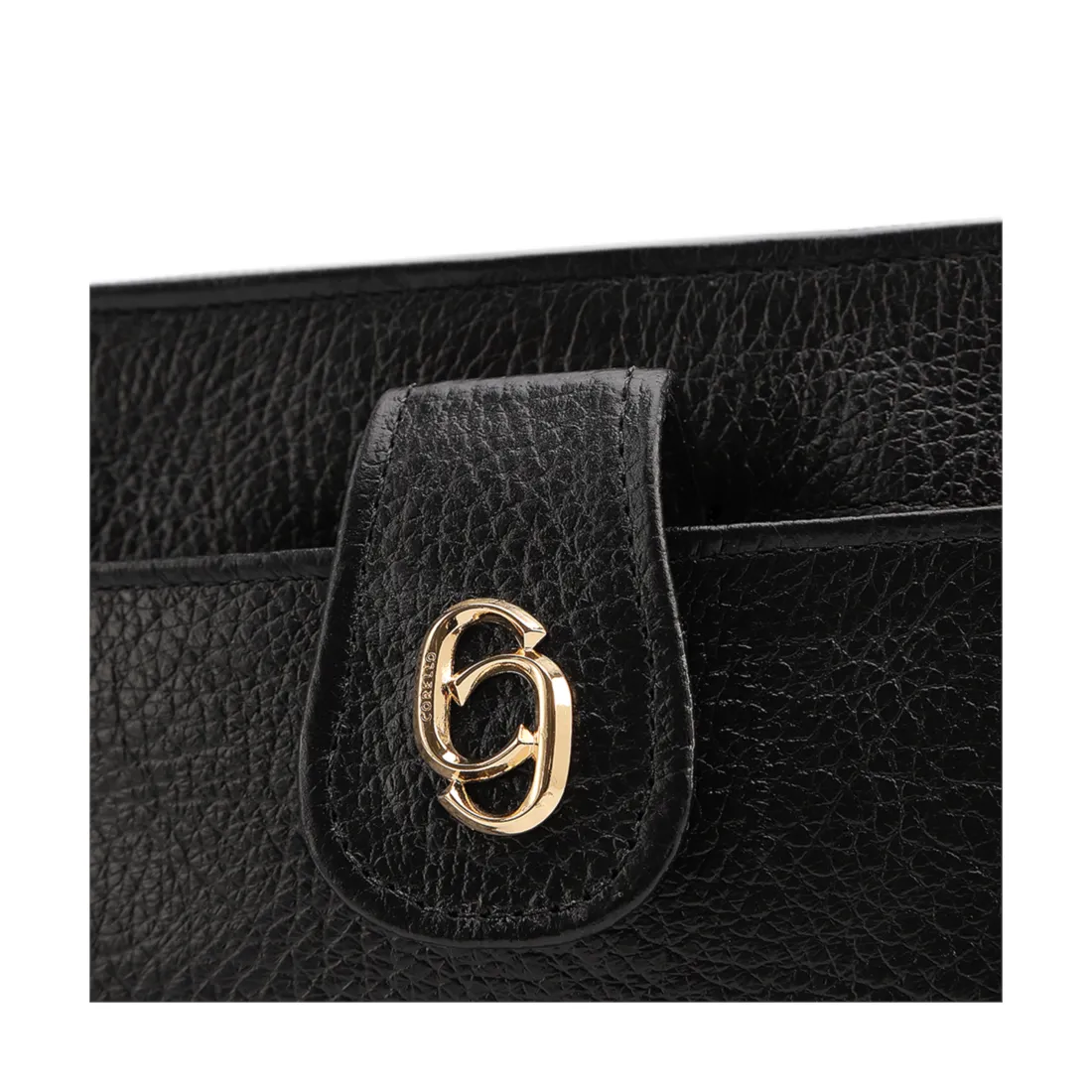Bolsa Transversal Pequena Couro Antique Preto Bolso Frontal Botão - foto 5