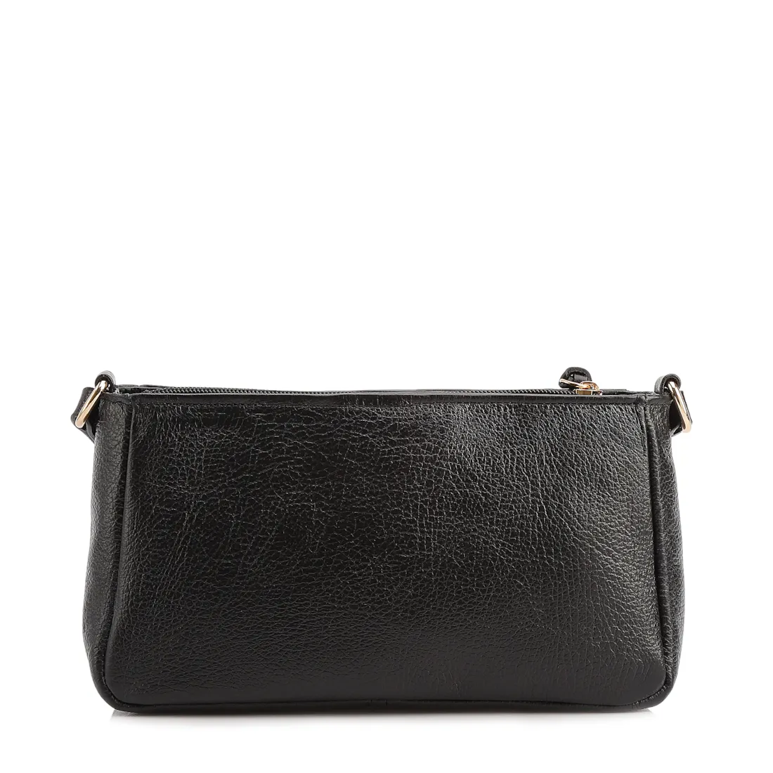 Bolsa Transversal Pequena Couro Antique Preto Bolso Frontal Botão - foto 3