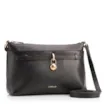 Bolsa Transversal Pequena Couro Antique Preto Pingente Cadeado - imagem 2