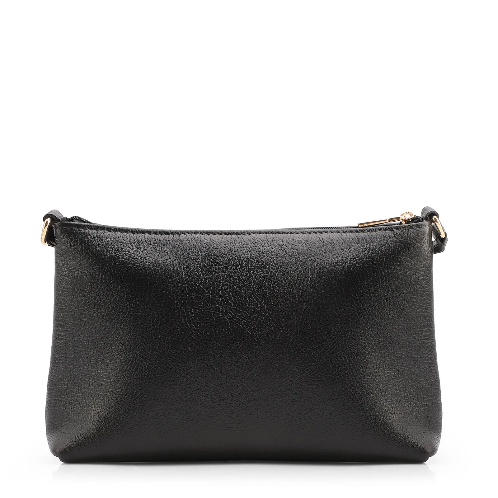 Bolsa Transversal Pequena Couro Antique Preto Pingente Cadeado