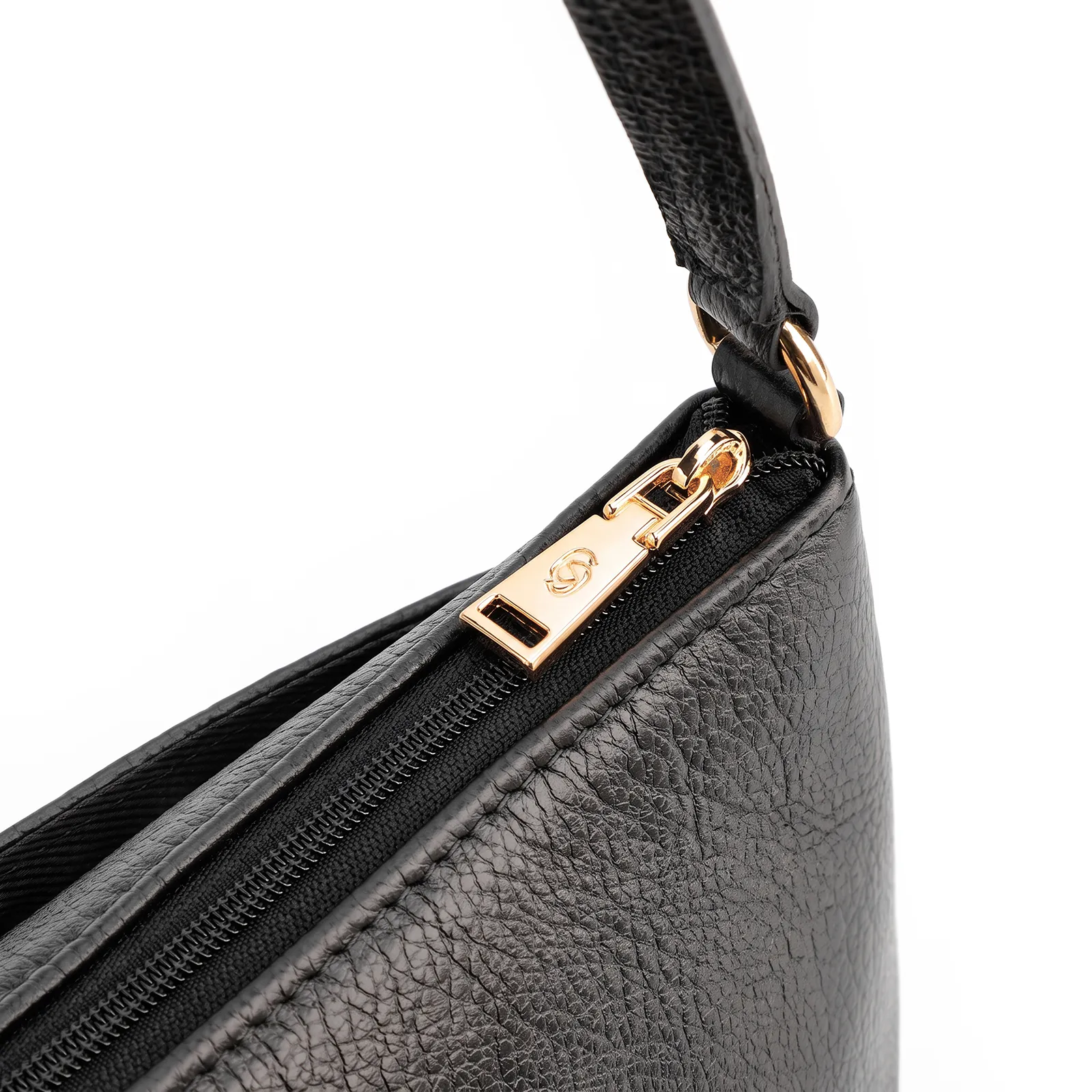 Bolsa Transversal Pequena Couro Antique Preto Pingente Cadeado