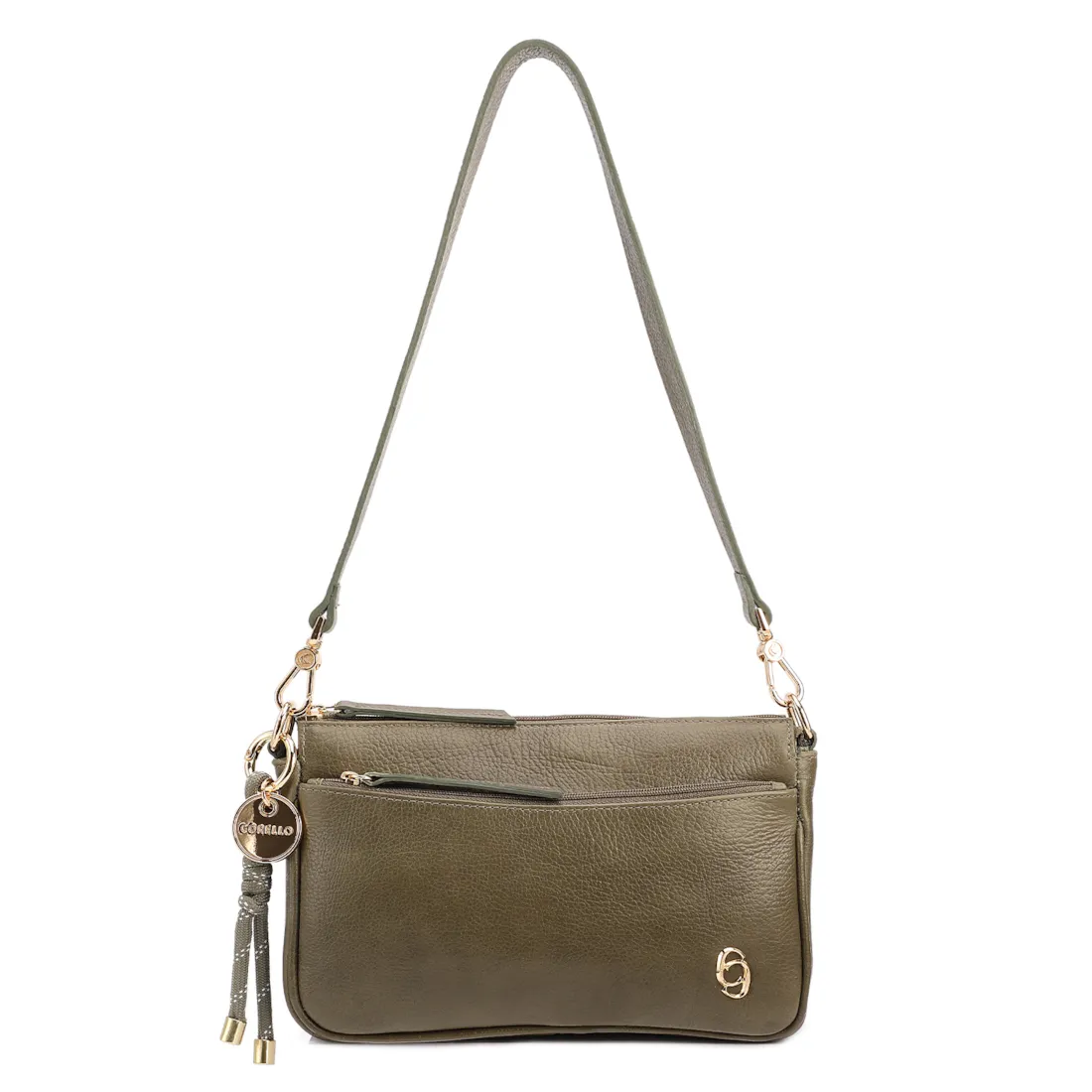 Bolsa Transversal Pequena Couro Antique Verde Bolso Zíper