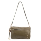 Bolsa Transversal Pequena Couro Antique Verde Bolso Zíper